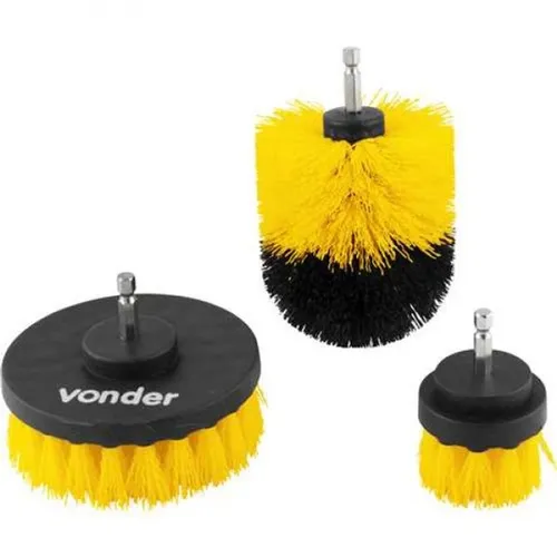 jogo de escova rotativas vonder C/3PCS P/furadeira-