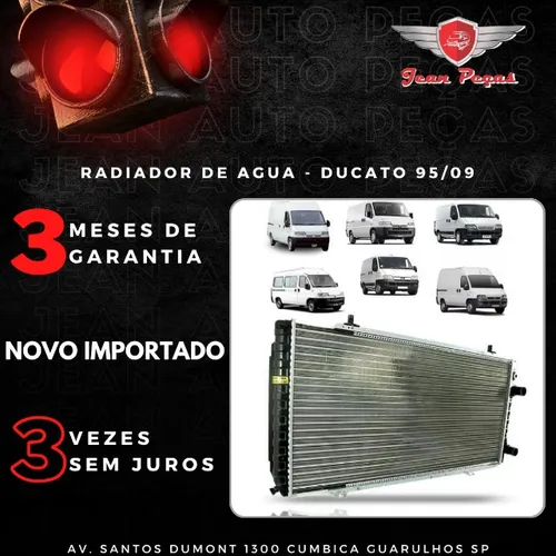Radiador de agua - ducato 1995 a 2009 importado