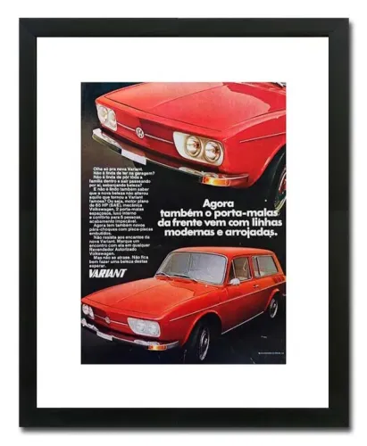 VW Variant 1600 - Quadro decorativo com propaganda original de revista