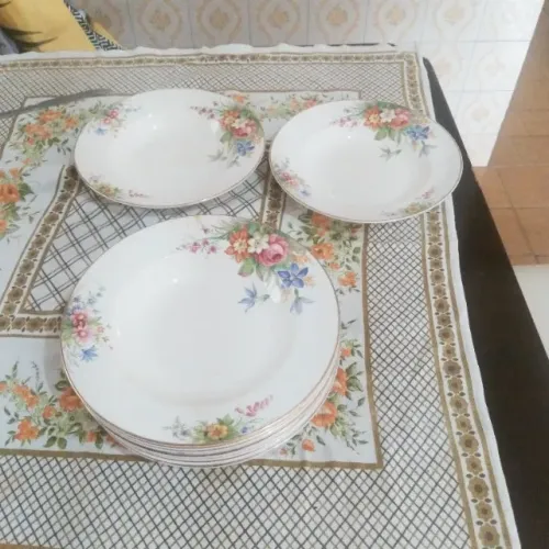 Jogo de 10 pratos fundos porcelana inglesa vintage Weatherby Hanley - Royal Falcon