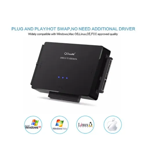 case leitor usb 3.0 ide sata, 2.5 3 qgeem all in 1 lançamento