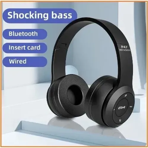 HeadSet-Sem fio-Bluetooth-Stereo-P47-Headset, Som de qualidade Sem Fio, Série Dobrá