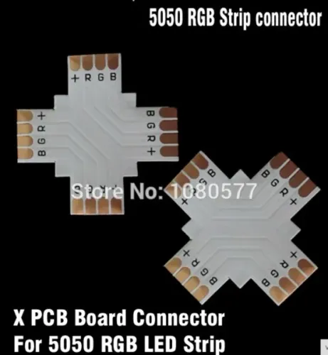 Conector Emendas Fitas Led Rgb 5050 10mm sistema X 4 vias - COD 350