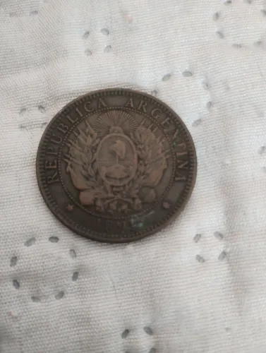 Moeda antiga Argentina 2 centavos 1891