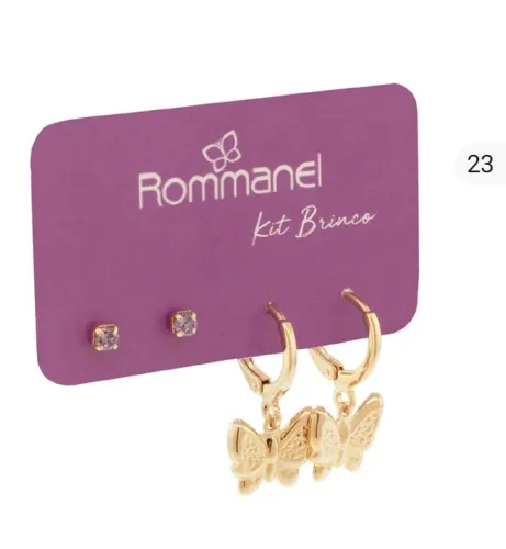Kit Brinco Rommanel Borboleta Dourado