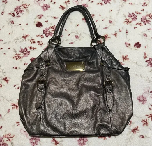 Bolsa Vintage em Couro Gold Ellus DLX