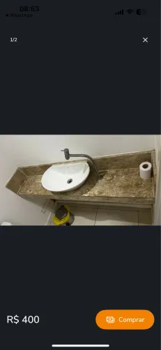 Bancada granito Bege Bahia 1,37 m x 28cm