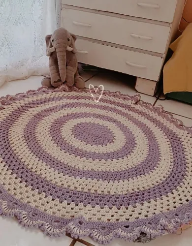 Tapete de croche redondo 
