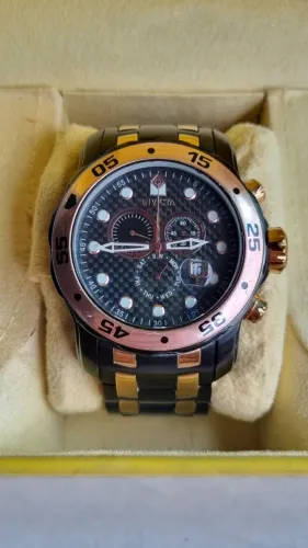 Relógio Masculino Invicta Pro Diver 15111 Ouro Rosé/preto