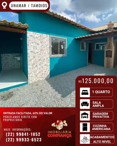 Casas de 1 Quarto à Venda no Florestinha, Unamar R$125.000!