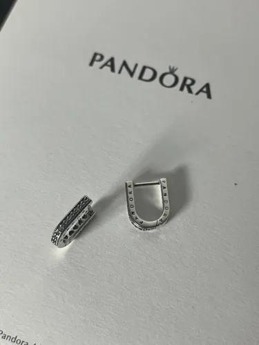 PANDORA brincos de argola em U 
