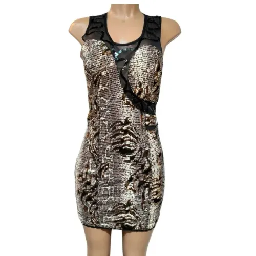 Vestido de Festa Paetê Dourado Tam.G