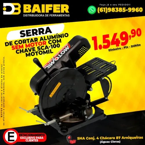 Serra de Cortar Alumínio Sem Motor Com Chave SCA-100 Motomil