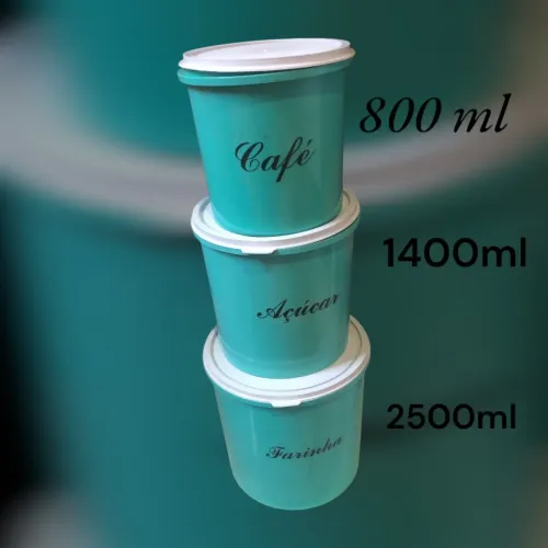 3 kit mantimentos conjuntos cor verde claro  