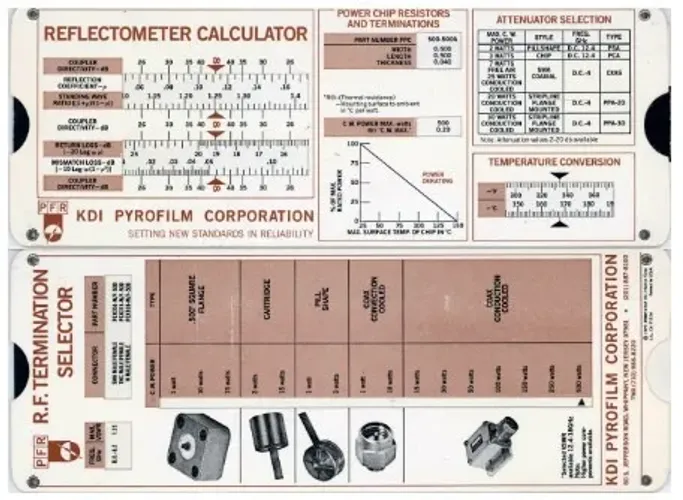 Régua Calculadora de Reflectômetro de Pirofilme Perrygraf KDI