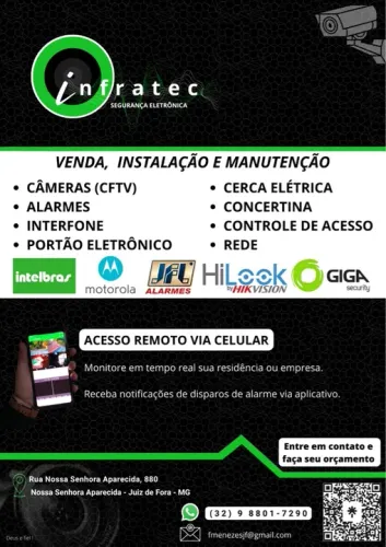 Venda,instalação e manutenção em sistema de segurança eletrônica