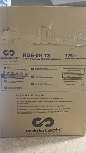 Rolo de Cabo Coaxial RG6 Branco Cabletech