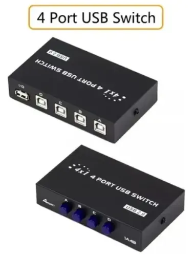 Switch Hub 4-Portas Usb 2.0 Tipo-B Knup KP-SW102 Para Impressora/Scanner