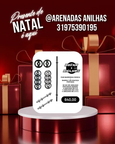 Kit barra completa de anilhas presente de Natal 