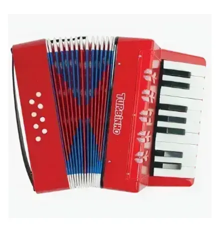 Acordeon infantil sanfona Turbinho 8 baixos instrumento musical Vermelho E Verde 104-RG Có