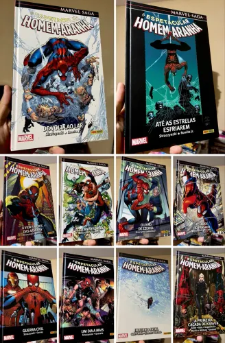 Homem aranha marvel saga volumes 1, 2, 3, 4, 5, 6, 11, 13, 15 e 16.