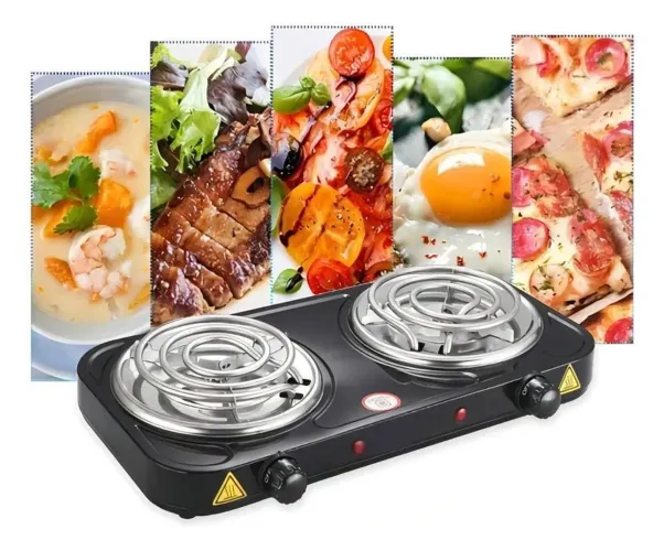 Fogão Elétrico Espiral Preto 2 Bocas 127v