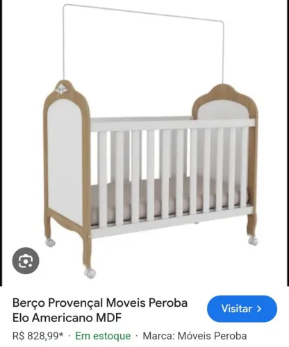 Berço Provençal Moveis Peroba Elo Americano MDF