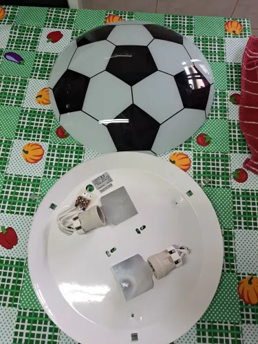 Luminária de Teto Bola de Futebol 40x40cm 2 lampadas