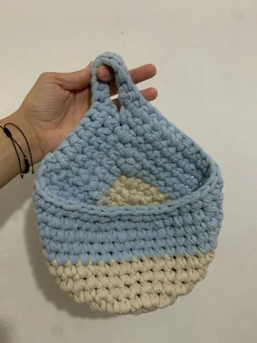 Cachepô de Crochê com Alça para Pendurar