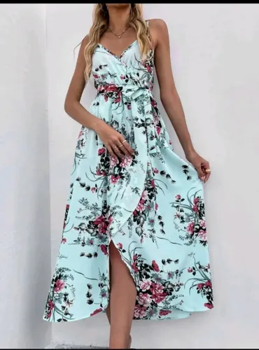 Vestido Floral Azul - Tamanho P/M