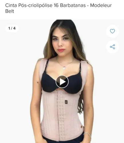 Cinta Modeladora Pós-Criolipólise 16 Barbatanas Tam M 