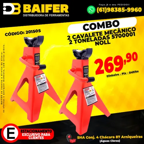 Kit 2 Cavalete Mecânico 2 Toneladas 5700001 Noll