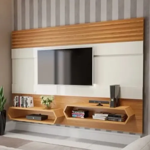 Painel até 65? Mônica PA22 Off White/Freijó - DALLA COSTA