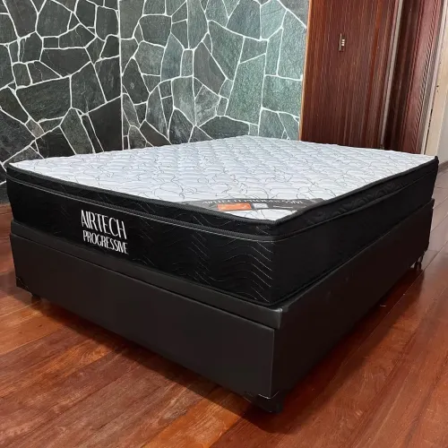 MARAVILHOSA CAMA BOX BAÚ CASAL COLCHÃO ORTOBOM AIRTECH PROGRESSIVE