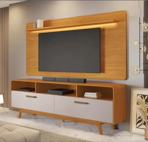 Conjunto Sala Cristal Home Cinamomo para TV