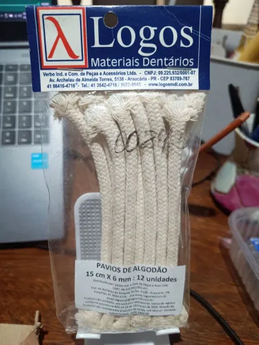 Pavio de algodão 6mm marca Logos 