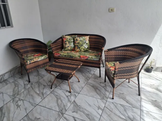 Jogo de varanda em fibra sintética 