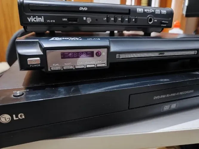 Lote 3 Aparelhos DVD (Gravador LG, Lenoxx e Vicini) - Uso e Conserto