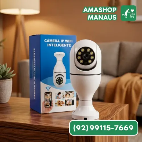 Câmera de Segurança Lâmpada Wifi 360 Panorâmica IP