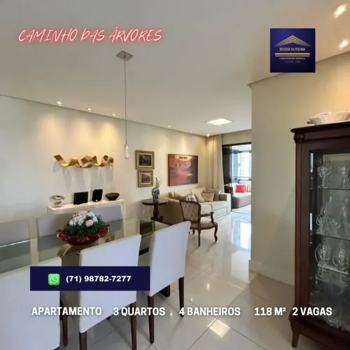 APARTAMENTO 3 QUARTOS (2 SUÍTES), 118M², NO CAMINHO DAS ÁRVORES