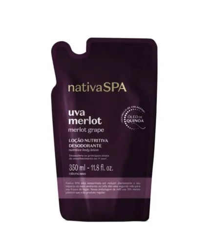 Refil Loção Nutritiva Desodorante Nativa Spa Uva Merlot 350ml<br><br>Cód. B58980