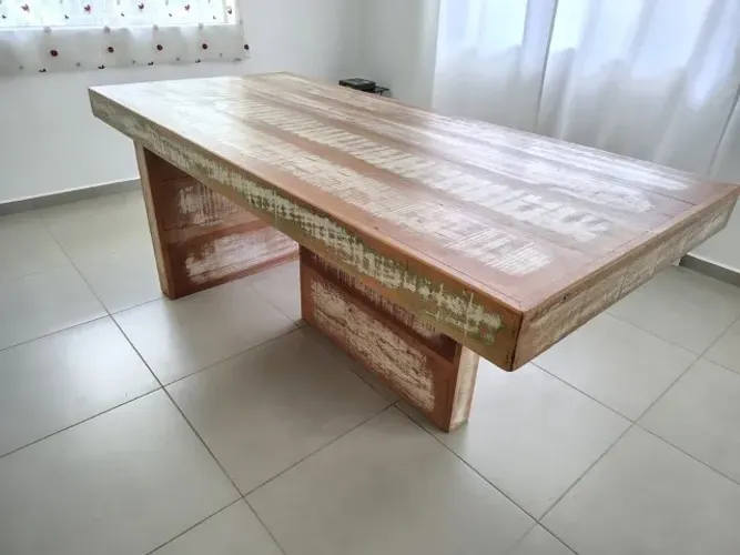 Mesa de Madeira Maciça Gourmet Deposito Santa Fé 200x90 Cm