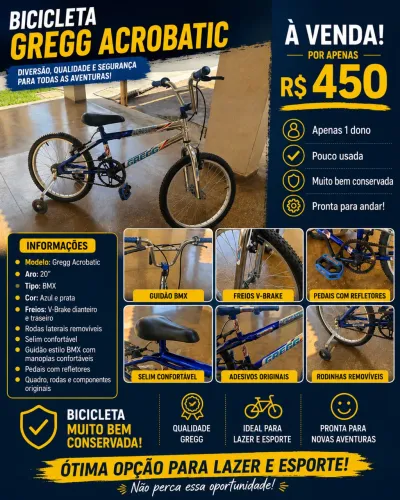 Bicicleta aro 20 infantil usada