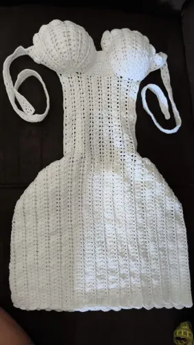 Vestido crochê sereia 