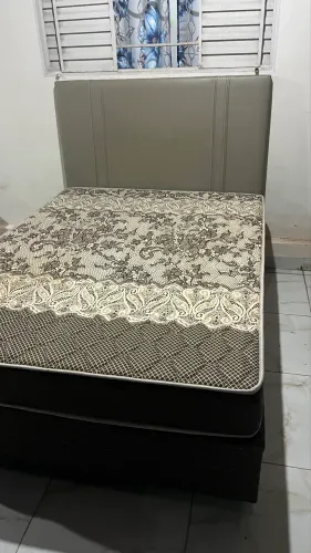 Cama BOX CASAL - colchão espuma 