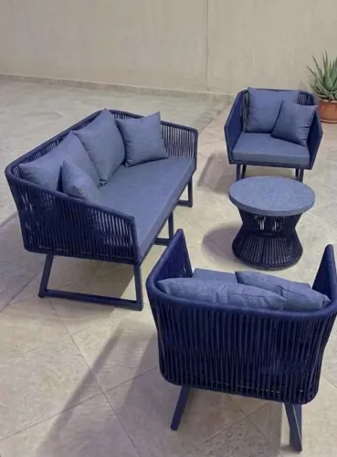 Sofá 4 lugares em Corda Náutica Azul Marinho (oferta apenasR$3999,99)Somente esse jogo.