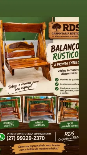 balanço rústico