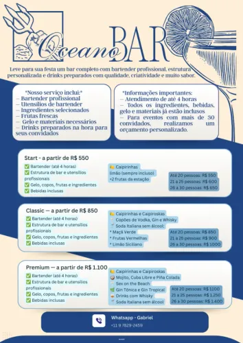 Bartender Completo Com Bebidas Incluso