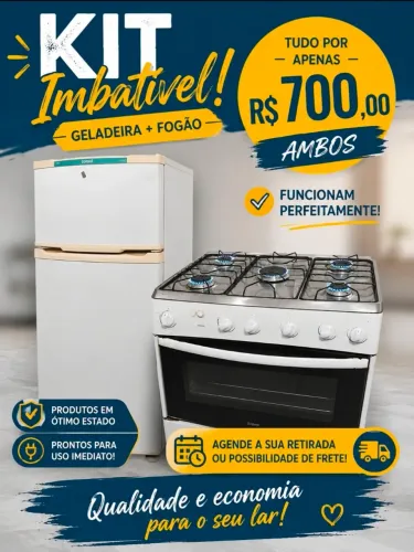 Kit geladeira e fogão usado