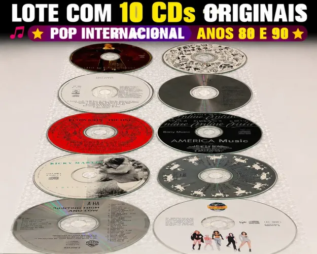? LOTE COM 10 CDs ORIGINAIS ? POP INTERNACIONAL ? ANOS 80 E 90 ?